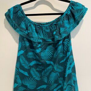 BODEN off shoulder lightweight Cotton tropical blouse